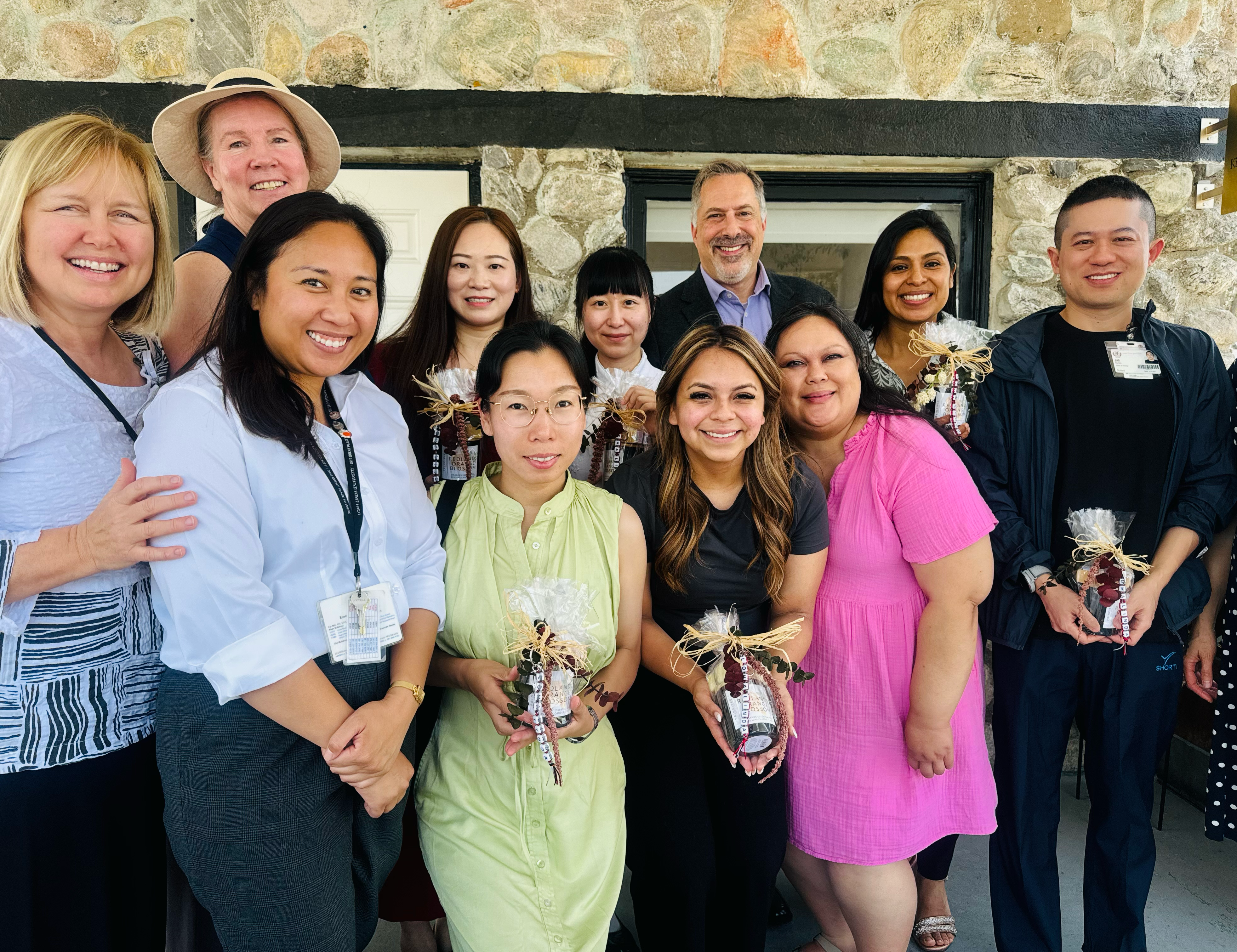 Recent graduates of LLUSN’s Off-campus MS in Nursing Education program gather with faculty and GHI team members for a celebratory lunch in Loma Linda