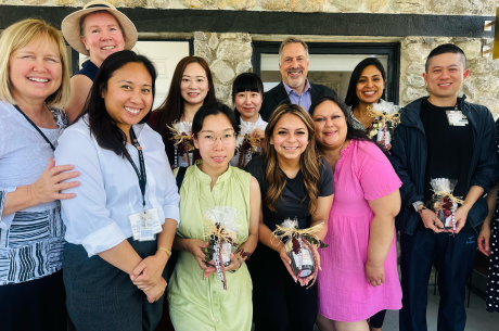 Recent graduates of LLUSN’s Off-campus MS in Nursing Education program gather with faculty and GHI team members for a celebratory lunch in Loma Linda