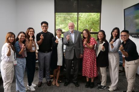 AUP students pictured with Dr. Richard Hart, President of Loma Linda University, and Bing Frazier, IPDP Manager