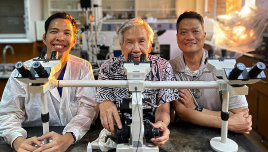 men in lab