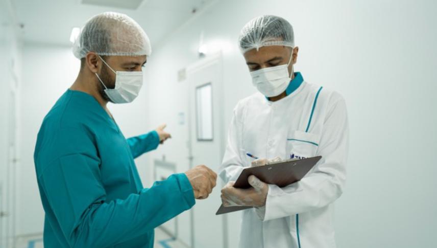 doctor and nurse doing labs
