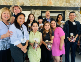 Recent graduates of LLUSN’s Off-campus MS in Nursing Education program gather with faculty and GHI team members for a celebratory lunch in Loma Linda