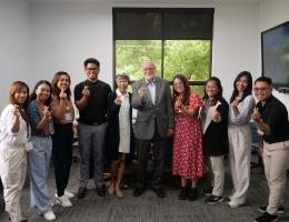 AUP students pictured with Dr. Richard Hart, President of Loma Linda University, and Bing Frazier, IPDP Manager
