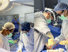 Surgeons performing heart surgeries 