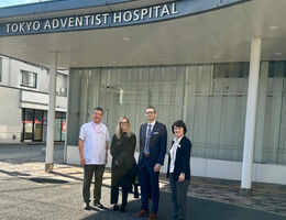 Photo (left to right): Toshihiro Nischino, Tammy and Anthony Hilliard, and Shoku Tsuji (outpatient treasurer)